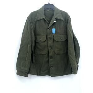 Genuine USA Army Wool Shirts overCoat Jacket Combat Uniform Jacket Olive Small